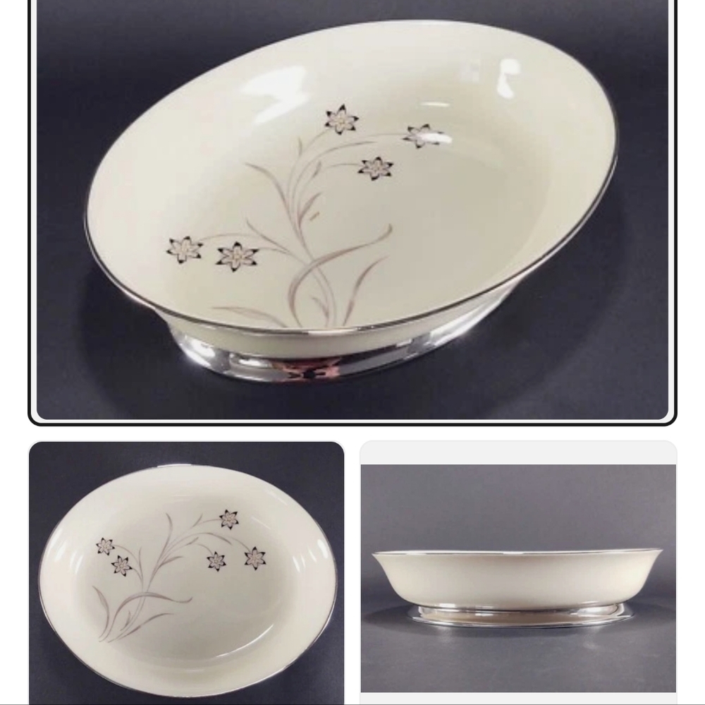 Pair of Flintridge China Starflower Serving Bowl MCM Hollywood Glam